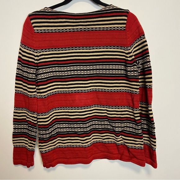 ☁️ Lauren Ralph Lauren / cotton boat neck stripped knit sweater small - Picture 5 of 7